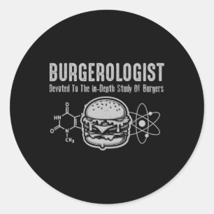 Sticker Rond Burgerologue Étude Du Bbq Drôle Pour Les Femmes Ho