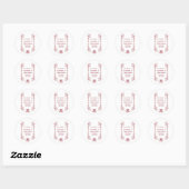 Sticker Rond Burgundy Bells Scrollwork Mariage Design (Feuille)