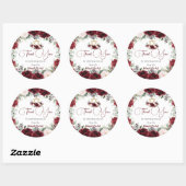 Sticker Rond Burgundy Blush Floral Star Bat mitzvah de David (Feuille)