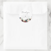 Sticker Rond Burgundy Blush Navy Floral Mariage (Sac)