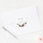 Sticker Rond Burgundy Blush Navy Floral Mariage (Enveloppe)