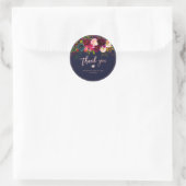 Sticker Rond Burgundy Blush Navy Flowers|Merci|do-it-yourself B (Sac)