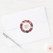 Sticker Rond Burgundy Blush rose Floral fête d'anniversaire (Enveloppe)