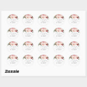 Sticker Rond Burgundy et Blush Floral Fall Rustique (Feuille)