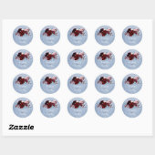 Sticker Rond Burgundy et Dusty Blue (Feuille)