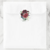 Sticker Rond Burgundy Floral Elegant Aquarelle Rustique (Sac)