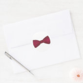 Sticker Rond Burgundy Maroon Bow Bowtie Mariage Prom Groom (Enveloppe)