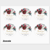 Sticker Rond Burgundy or élégant floral de Noël (Feuille)