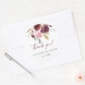 Sticker Rond burgundy rose rousse rustique floral mariage faveu (Enveloppe)