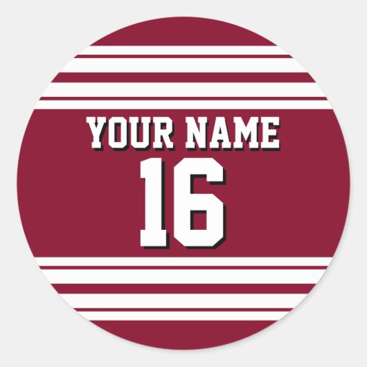 Sticker Rond Burgundy White Team Jersey Custom (Devant)