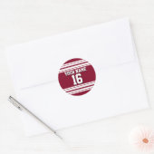 Sticker Rond Burgundy White Team Jersey Custom (Enveloppe)
