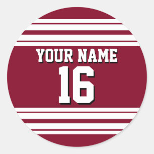Sticker Rond Burgundy White Team Jersey Custom