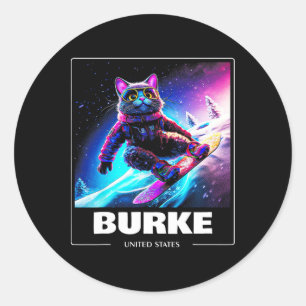 Sticker Rond Burke États-Unis Ski Ski Skieur