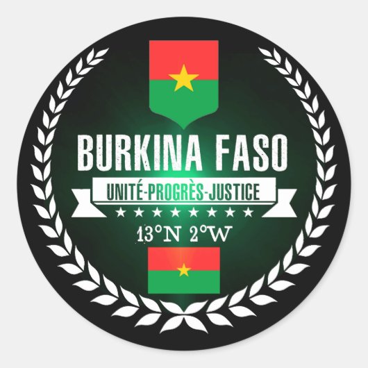 Sticker Rond Burkina Faso (Devant)