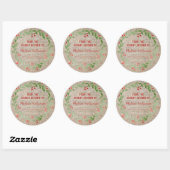 Sticker Rond Burlap Cuisine de vacances Canne | Confiture maiso (Feuille)