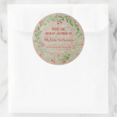 Sticker Rond Burlap Cuisine de vacances Canne | Confiture maiso (Sac)