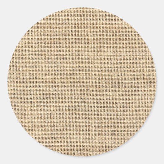 Sticker Rond Burlap Vintage rustique (Devant)