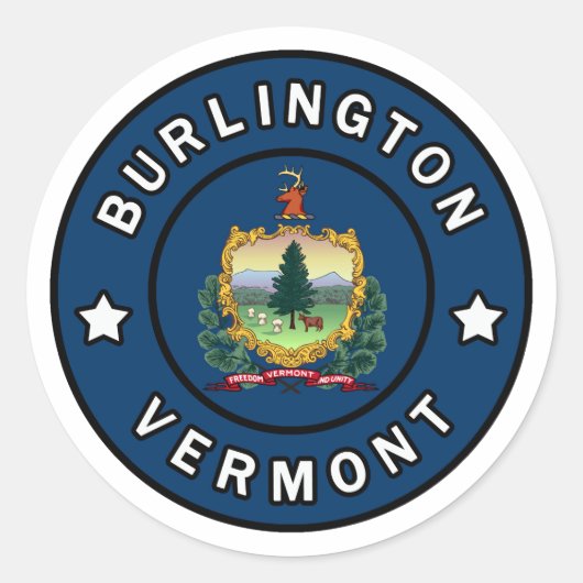 Sticker Rond Burlington Vermont (Devant)