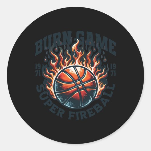 Sticker Rond Burn Jeu Super Fireball (Devant)