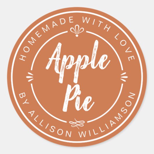 Sticker Rond Burnt Orange Homemade Apple Pie (Devant)