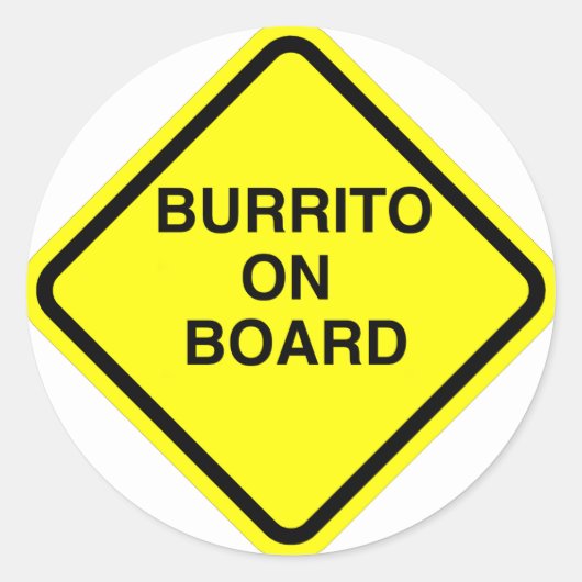 Sticker Rond Burrito À Bord (Devant)