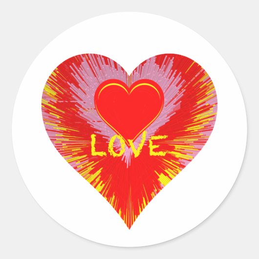 Sticker Rond Bursting Heart (Devant)