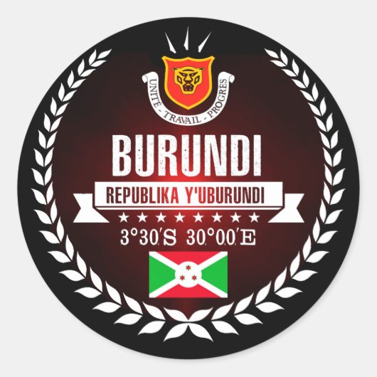 Sticker Rond Burundi (Devant)