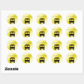 Sticker Rond Bus Aide Un Bon Sourire Matin Bus Noir (Feuille)