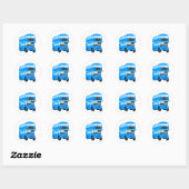 Sticker Rond Bus bleu (Feuille)