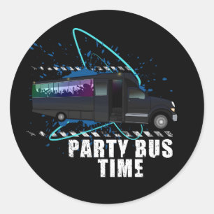 Sticker Rond Bus de fête