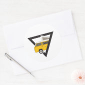 Sticker Rond bus jaune classique triangle (Enveloppe)