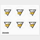 Sticker Rond bus jaune classique triangle (Feuille)