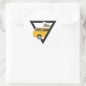 Sticker Rond bus jaune classique triangle (Sac)