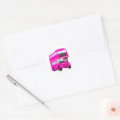 Sticker Rond Bus rose (Enveloppe)