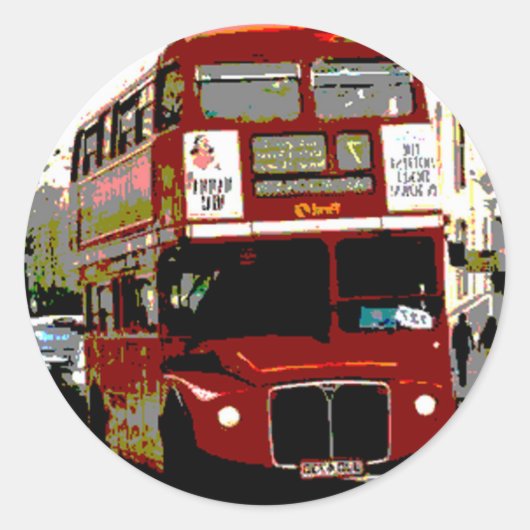 Sticker Rond Bus Rouge de Londres (Devant)