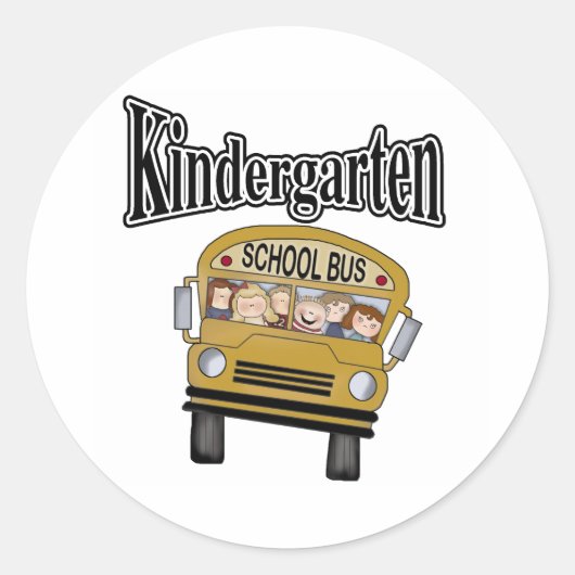 Sticker Rond Bus scolaire avec enfants Gardergarten (Devant)