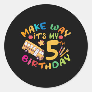 Sticker Rond Bus Scolaire C'Est Mon 5 Py