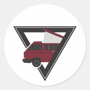 Sticker Rond bus triangle maroon