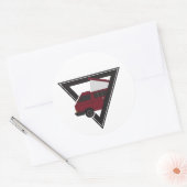 Sticker Rond bus triangle maroon (Enveloppe)