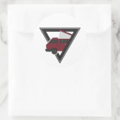 Sticker Rond bus triangle maroon (Sac)