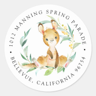 Sticker Rond Bush Baby Koala Adresse de retour