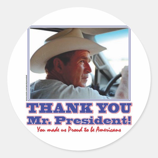 Sticker Rond Bush-Merci-toi-Américain (Devant)