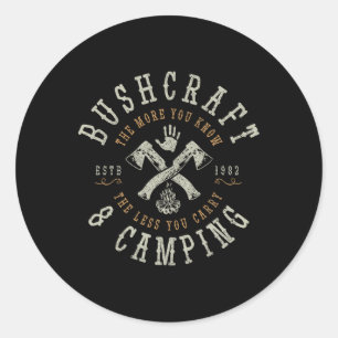 Sticker Rond Bushcraft Survie en plein air Campeur Bushcrafter