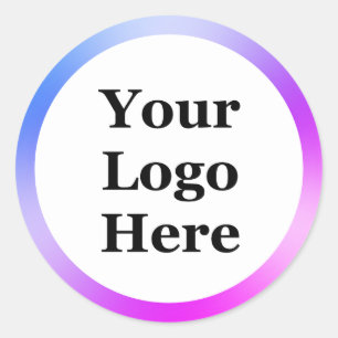 Sticker Rond Business Blue Purple White Gradient Votre logo ici