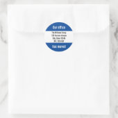 Sticker Rond Business Dark Blue and White Moving Faire-part (Sac)
