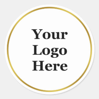 Sticker Rond Business Gold et White Votre logo ici Modèle