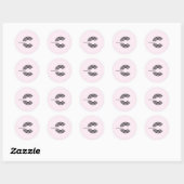 Sticker Rond Business Logo Professional Blush Pink élégant (Feuille)