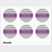 Sticker Rond Business Merci Nom de l'entreprise Plum Grey Chevr (Feuille)