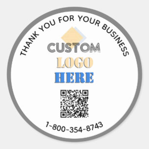 Sticker Rond Business Merci Votre logo Code QR