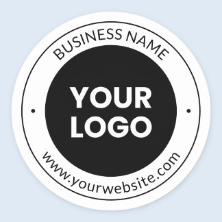 Sticker Rond Business Name & Website or Slogan, Thank You Etc.